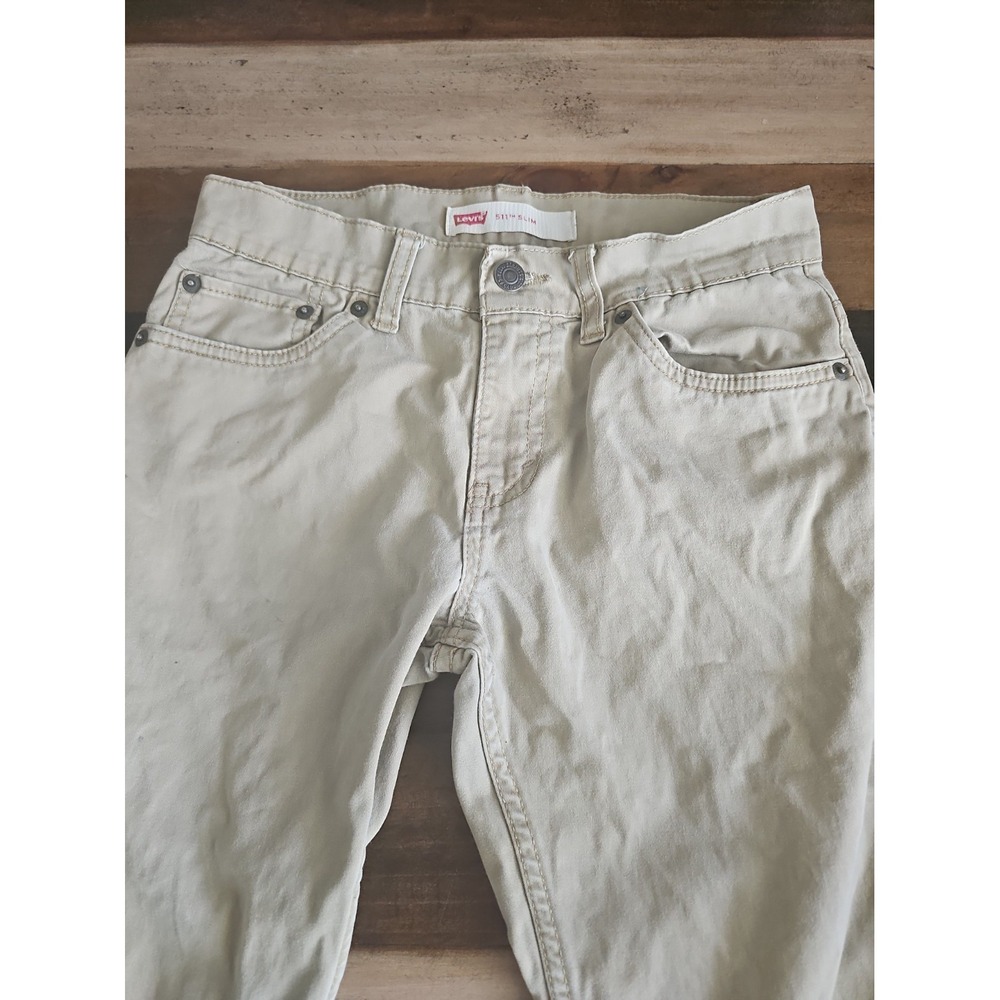 Levi's 511 Slim Beige Khaki Jeans Pants Size 14 Reg 27x27 0030